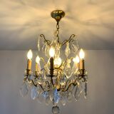 Bronze chandelier and crystal tassels, Louis XVI style