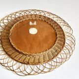 Vintage rattan sun mirror