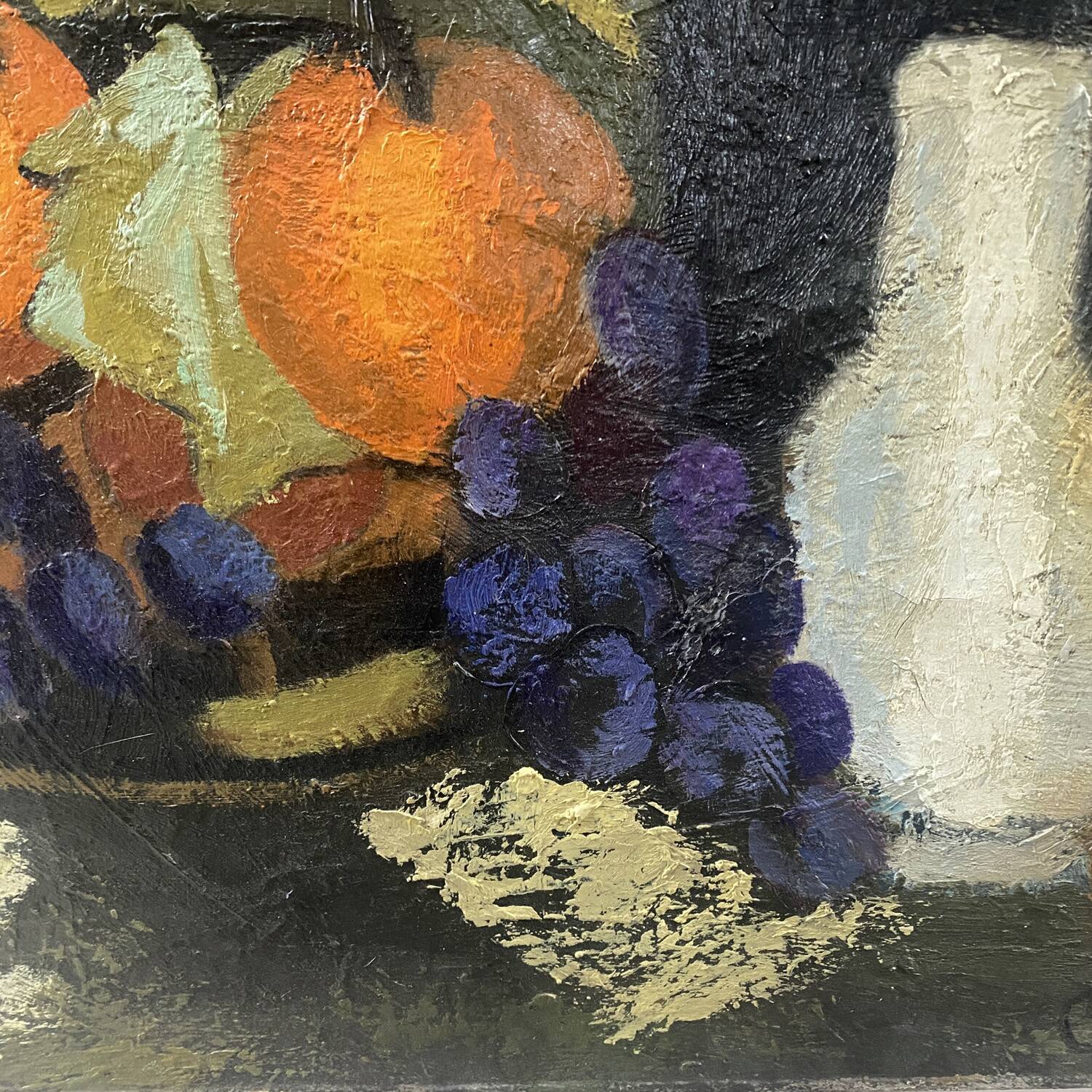 Painting "Oranges and grapes" signed Antoinette Cleper