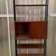Italian footcase bookcase from the 60s in teak and metal
