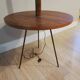 60s walnut and brass tripod lamp