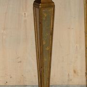 Half-moon console Eglomise Theodore Alexander with a gold finish.