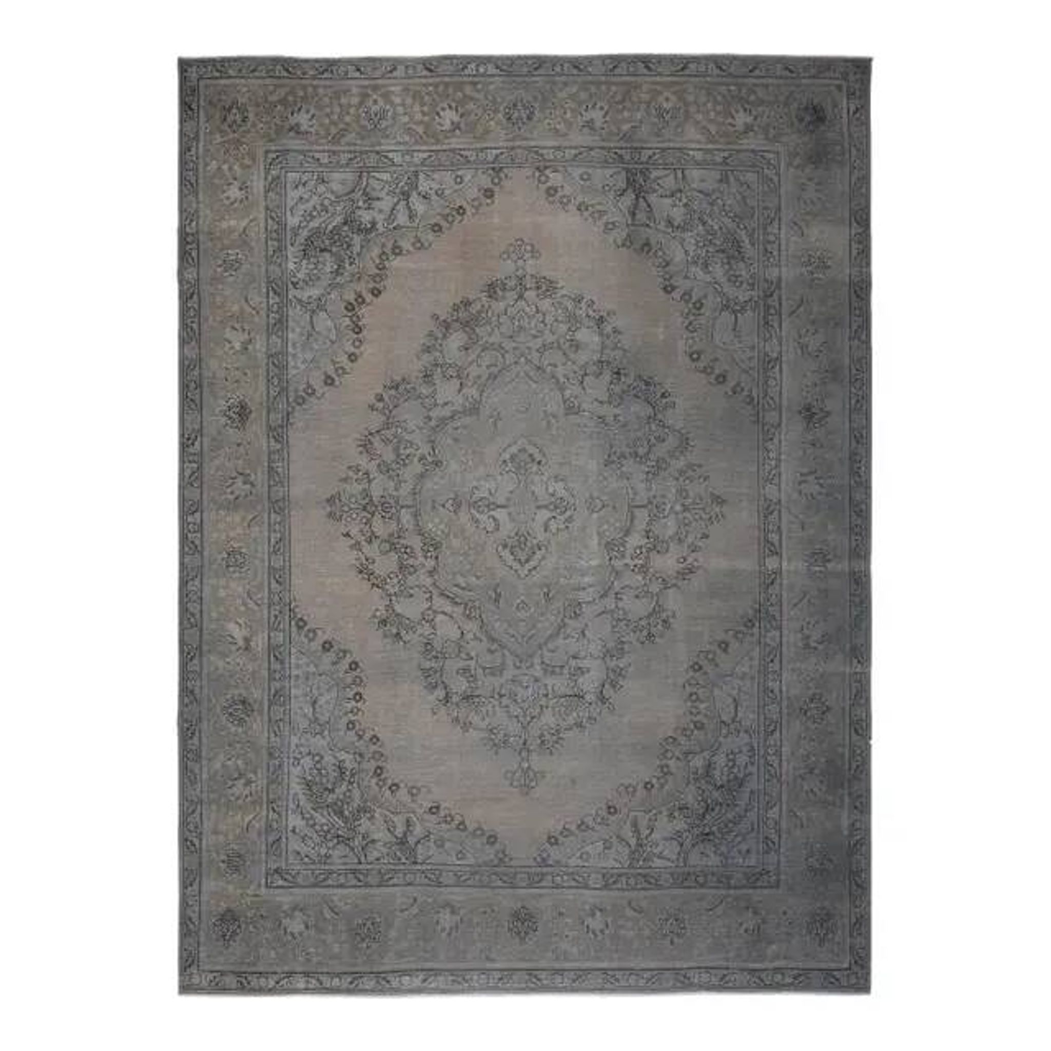 1970s Vintage Persian Handmade Wool Cotton Brown Area Rug 300x380