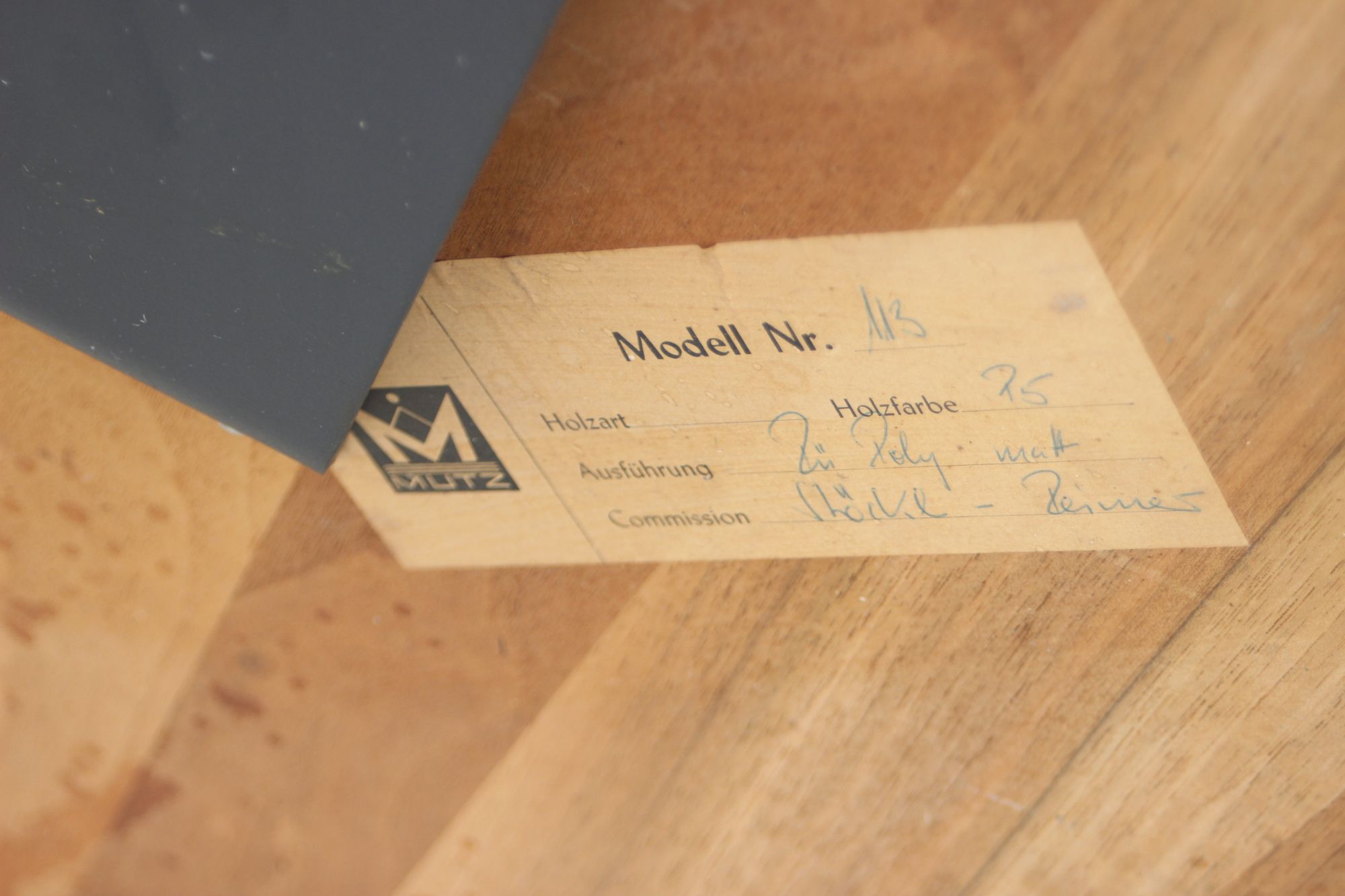 Mid century coffee table in teak veneer by Mutz, Germany 1950s