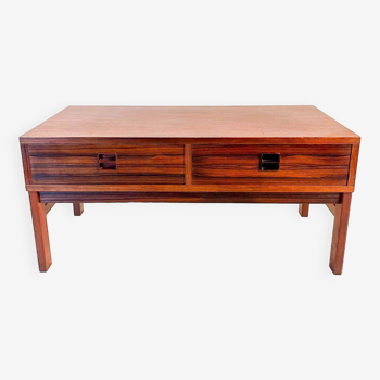 Low sideboard with 2 drawers, in rosewood