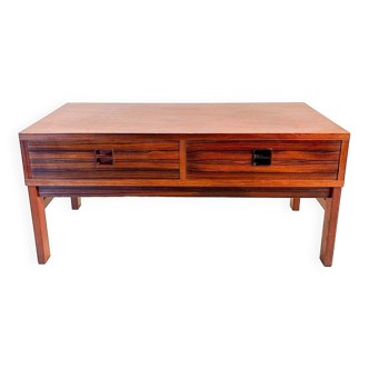 Low sideboard with 2 drawers, in rosewood