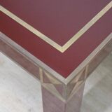 Vintage Jean-Claude Mahey coffee table in lacquered wood and brass, 1970