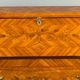 Louis XV style writing desk with a drop-leaf, made of veneer and marquetry, 19th century.