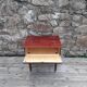 Vintage bedside table - varnished wood - tilting door - 1960s