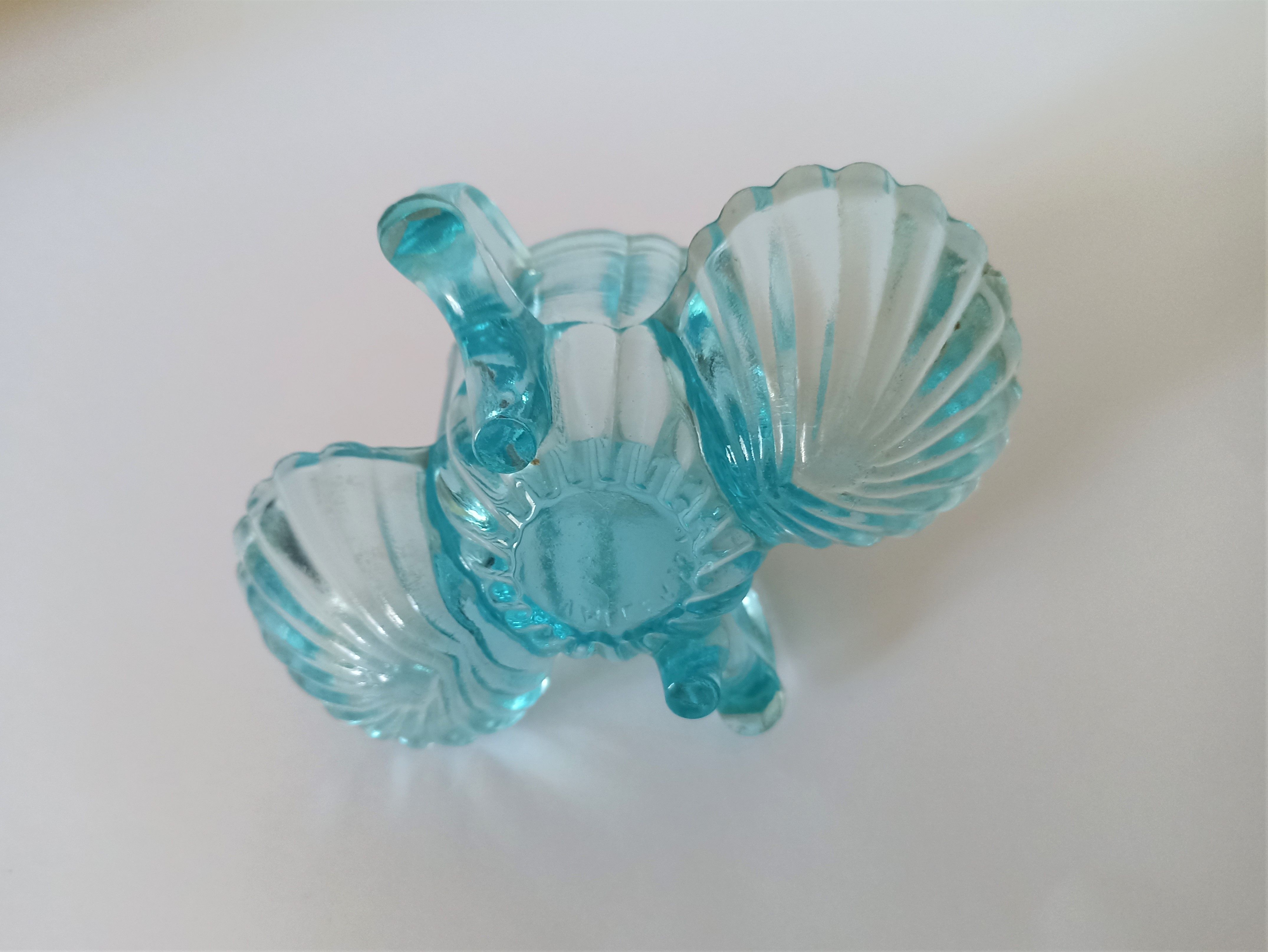 Servant salt-pepper vintage turquoise glass 30s-40s