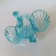 Servant salt-pepper vintage turquoise glass 30s-40s