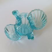 Servant salt-pepper vintage turquoise glass 30s-40s