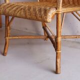 Fauteuil en rotin vintage
