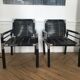 PAIR OF BAMBOO AND CHROME ARMCHAIRS, 1970's