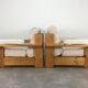 Pair of brutalist armchairs solid pine 60s-70s