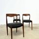 Scandinavian teak chair with black leatherette — Otto Møller style, 1960s