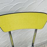 Pair of vintage yellow chrome Formica kitchen chairs.