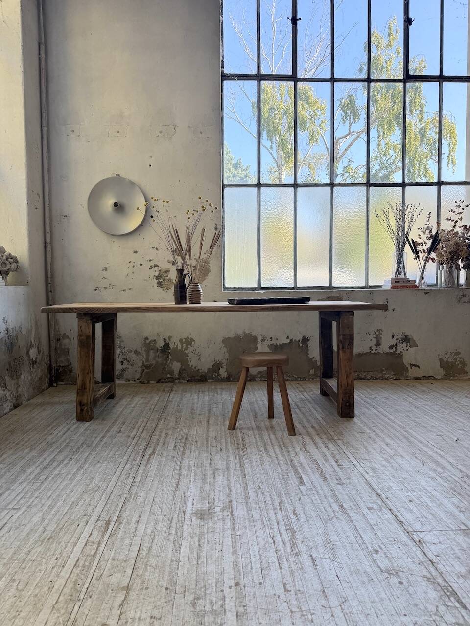 1950s pine farmhouse table 220cm
