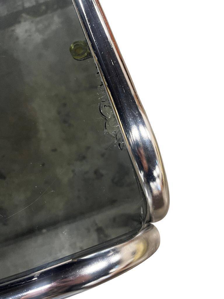 vintage chrome table with smoked glass