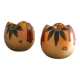 Pair of Legras Art Deco ball vases with orange tree decoration
