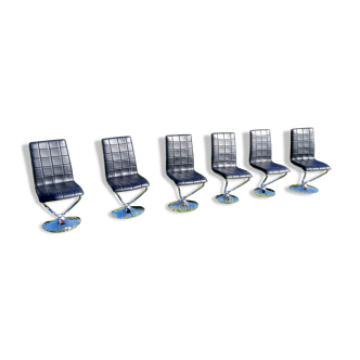6 chaises noires vintage