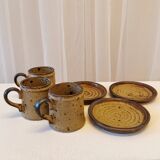 Set of 3 coffee cups and saucers