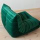 Togo lounge chair in bottle green velvet by Michel Ducaroy for Ligne Roset