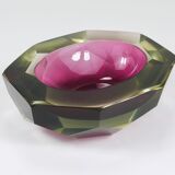 Flavio Poli Sommerso Caviar Murano Glass Bol Diamant par Seguso, Italie, années 1960