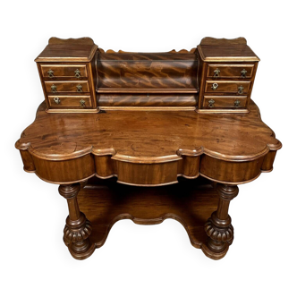 Curved tiered desk from the Napoleon III period in mahogany circa 1850