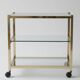 Desserte bar vintage 1970 – Laiton & Verre – Style Maison Jansen