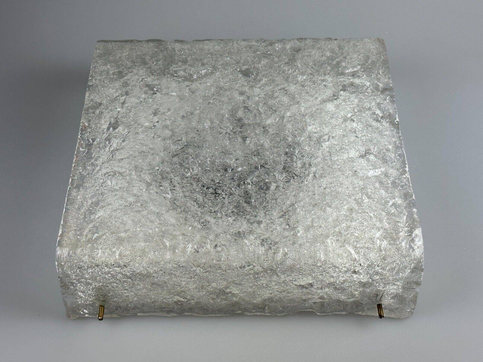 60s 70s ice glass flush mount ceiling lamp by Kaiser Leuchten Germany