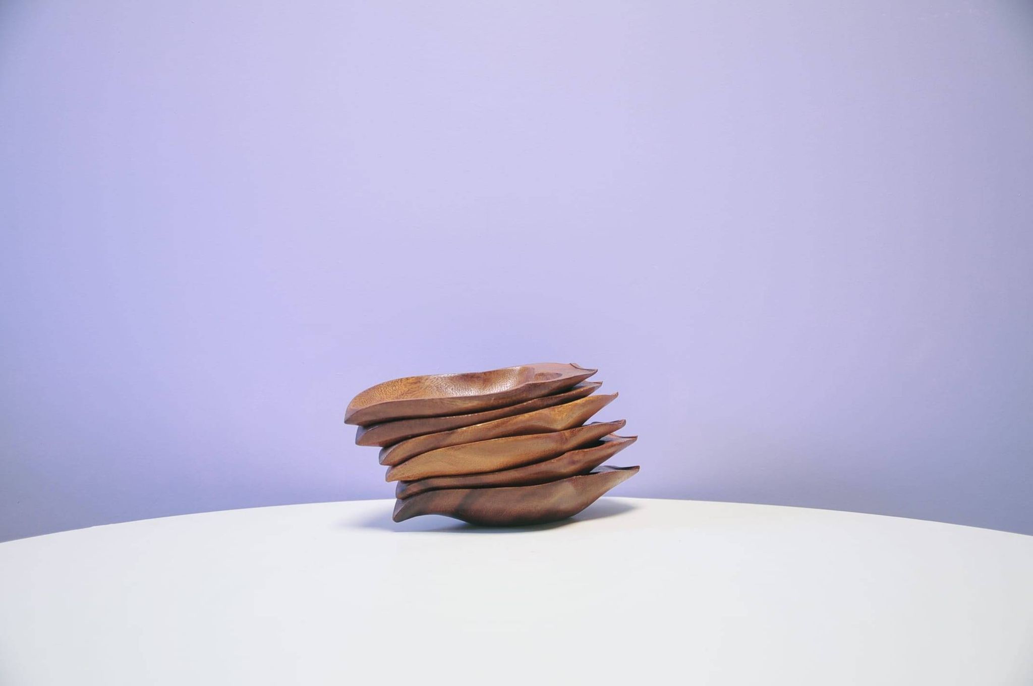 Ensemble de 6 grands bols en bois pour servir
