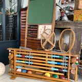 Old wooden croquet game