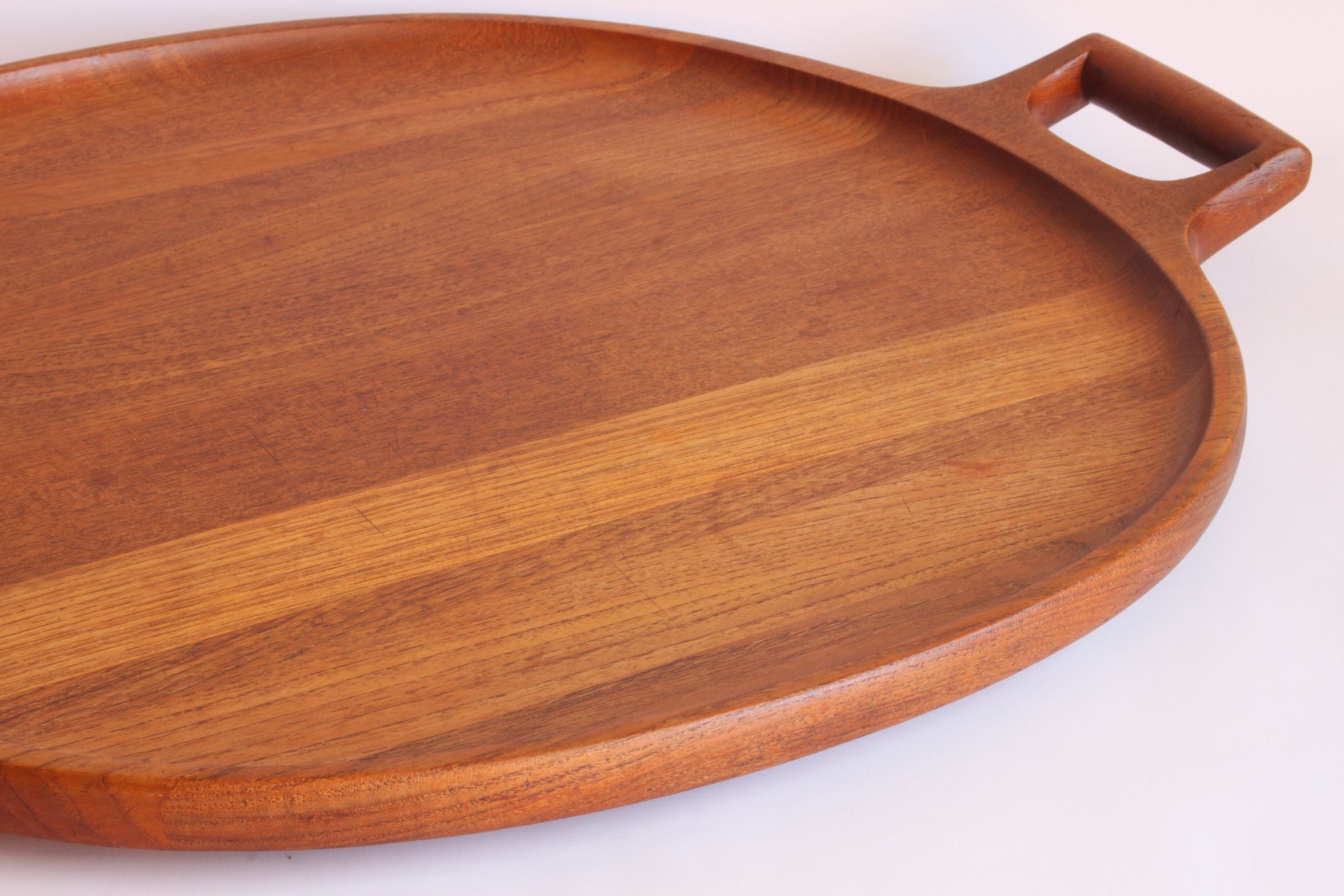 Oval Teak Wooden Serving Tray by Jens Quistgaard for Dansk Designs, Denmark 1960s.