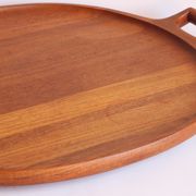 Oval Teak Wooden Serving Tray by Jens Quistgaard for Dansk Designs, Denmark 1960s.