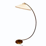 1950s floor lamp in brass with plisée lampshade