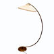 1950s floor lamp in brass with plisée lampshade