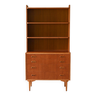 Scandinavian bookcase with drawers and shelves
