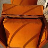 Armchair art deco backrest adjustable footrest integrated