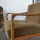 Paire de fauteuils vintage bois et velours