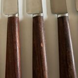 Set of 9 knives with mid century rosewood handle