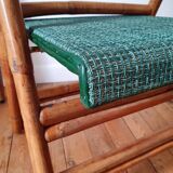 Pair of folding rattan bistro chairs
