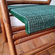 Paire de chaises de bistrot pliantes en rotin