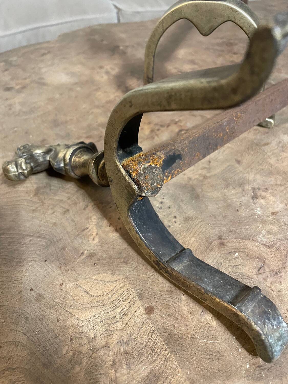 Pair of vintage andirons 1970 Horse head