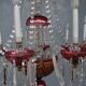 Chandelier pendants 19th golden colored glass and gilding