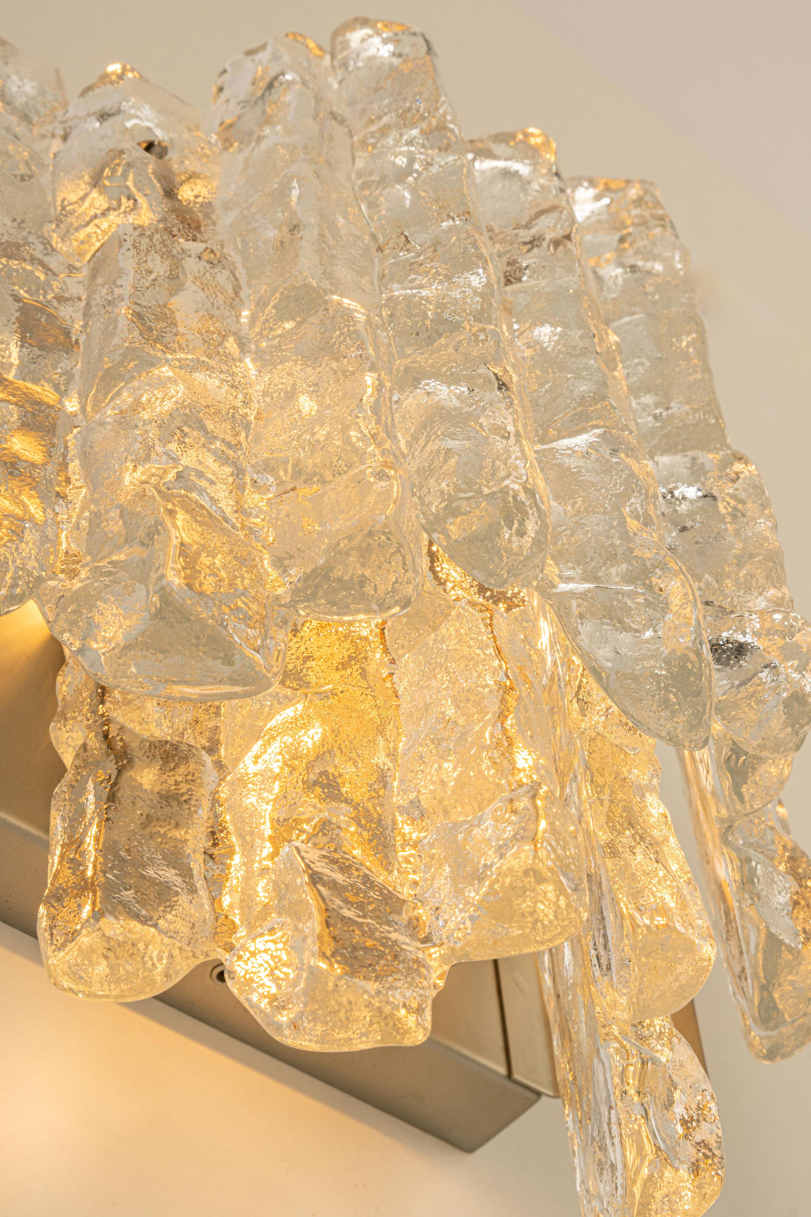 Pair of large Kalmar Murano wall sconces, Austria, 1960s.