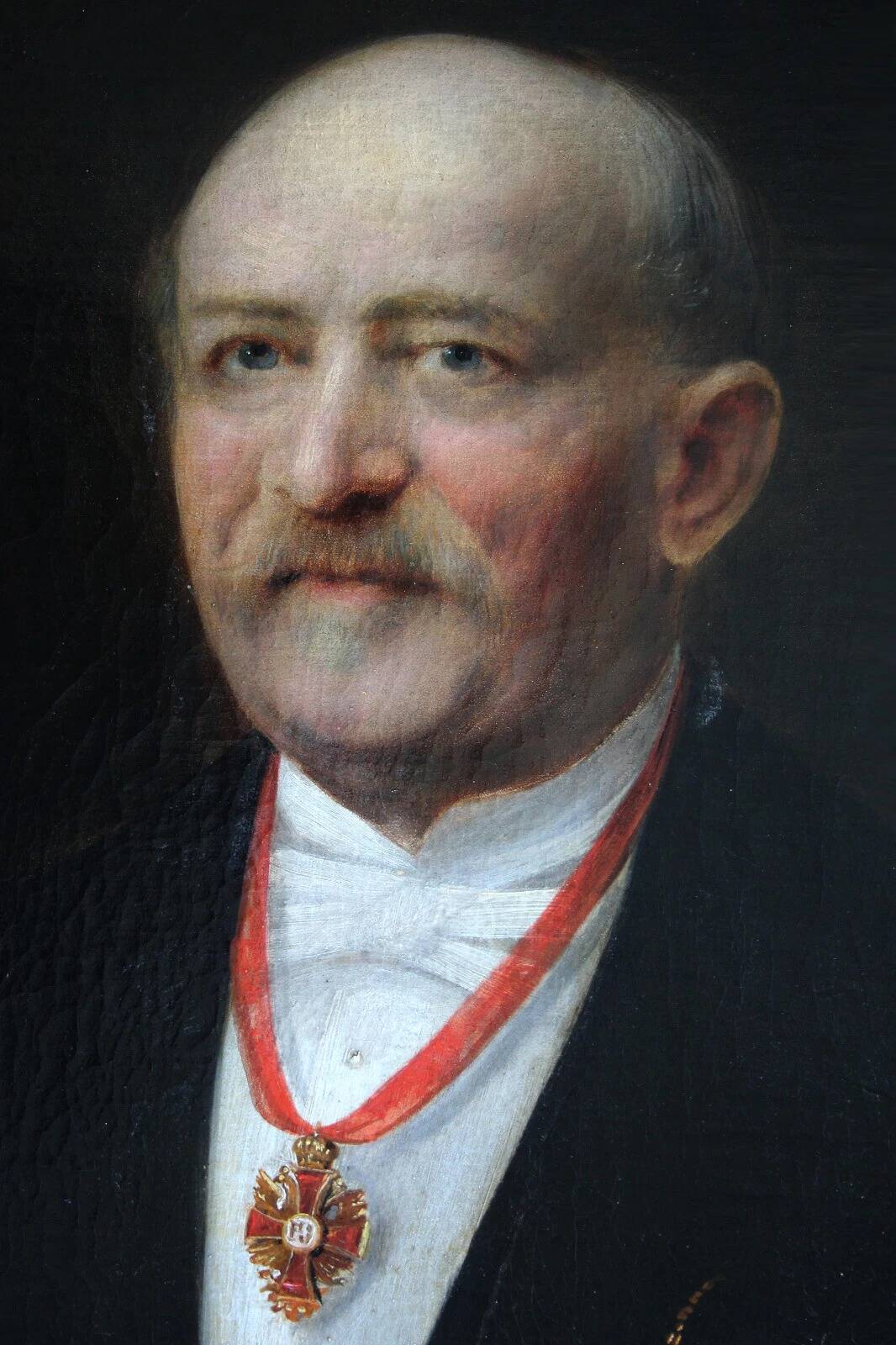 Distressed 19th Century Gentleman Portrait Painting