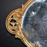 Antique mirror tray Centerpiece mainly in bronze and mercury glass