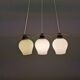 Old chandelier/hanging lamp with three light sources. Danish, design