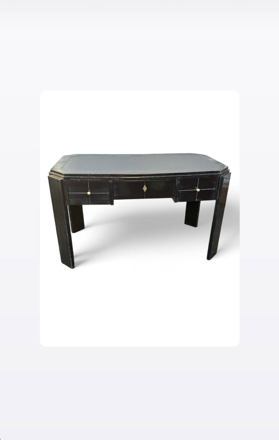 Bureau Art Déco en Chêne Teinté. 133/74 cm.